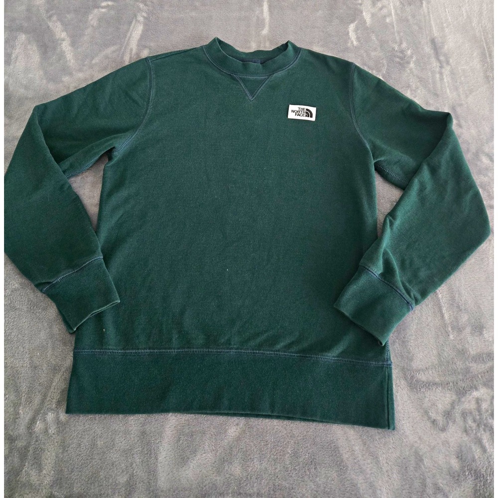 The North Face Women's Crew Neck Fleece Cotton Pullover Sweatshirt Green Size S